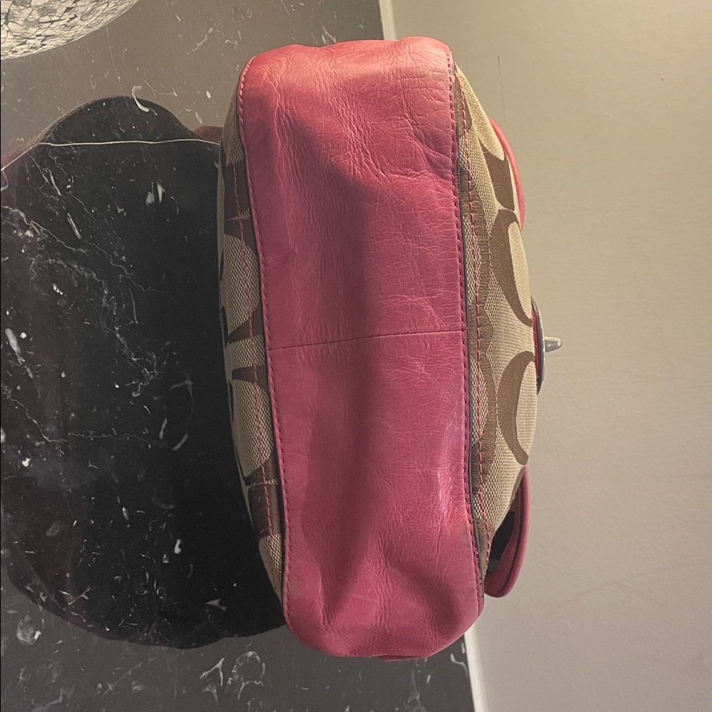 Coach Willis Pink & Brown 70th Anniversary Crossbody In Leather & Signature - Picture 11 of 13